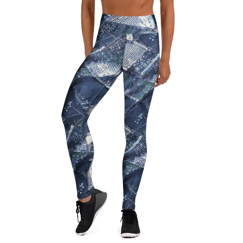 Midnight Mending on Yoga Leggings — Front