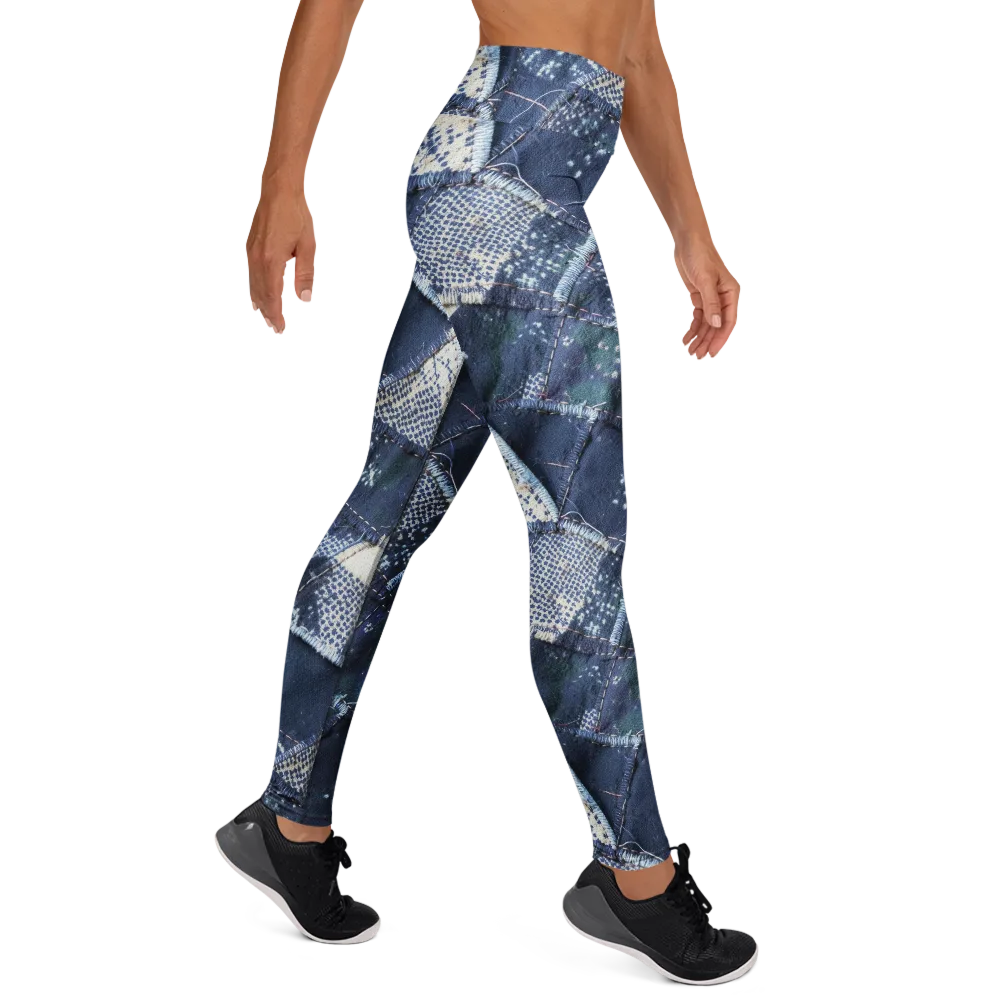 Midnight Mending on Yoga Leggings — Right