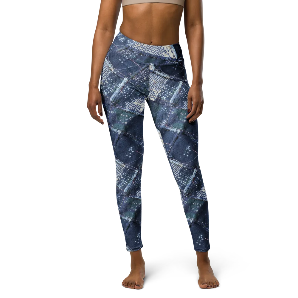 Midnight Mending on Yoga Leggings — Front