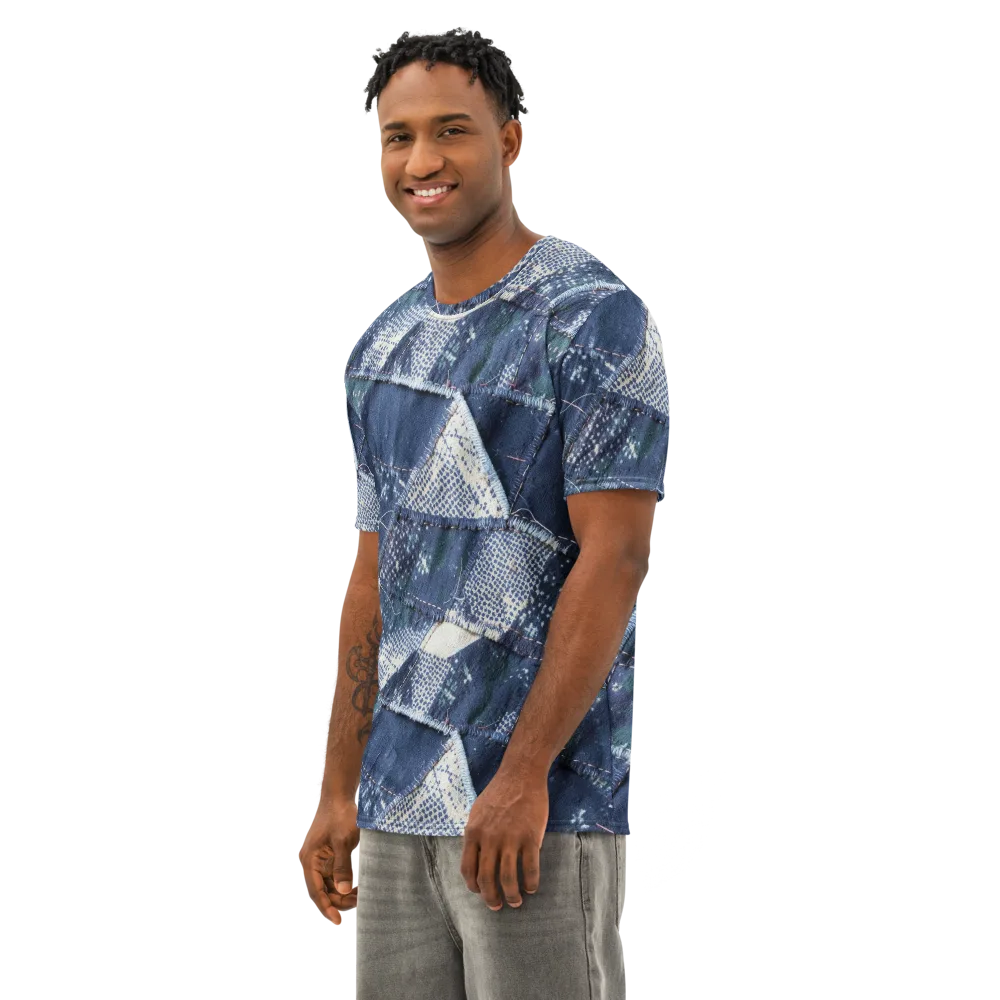 Midnight Mending on Men's Cotton Crew Neck T-Shirt — Left Front