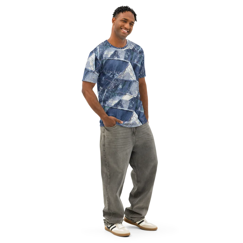 Midnight Mending on Men's Cotton Crew Neck T-Shirt — Right Front