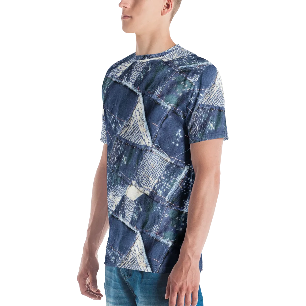 Midnight Mending on Men's Crew Neck T-Shirt — Left