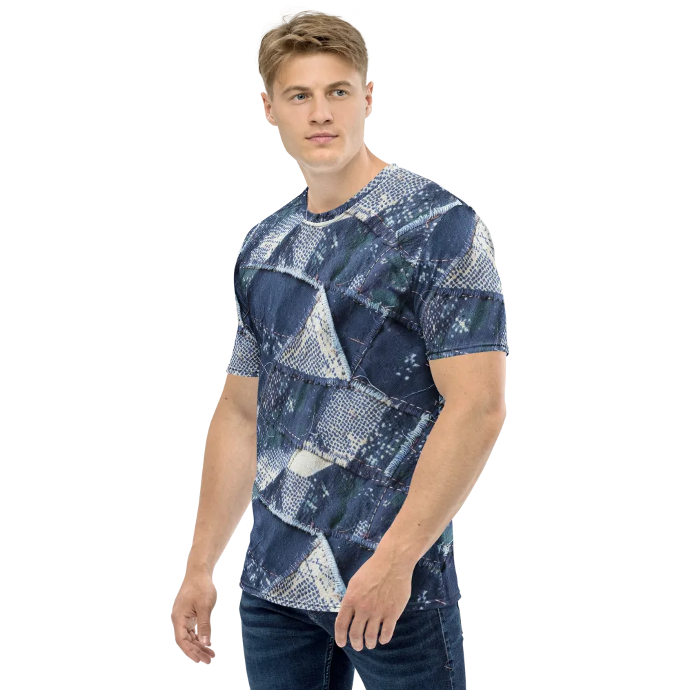 Midnight Mending on Men's Crew Neck T-Shirt — Left
