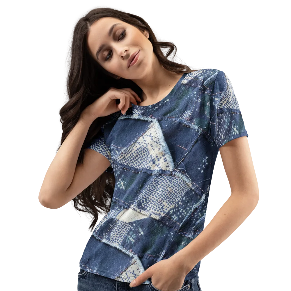 Midnight Mending on Women's Crew Neck T-Shirt — Left Front