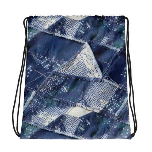 Midnight Mending on a Drawstring Bag