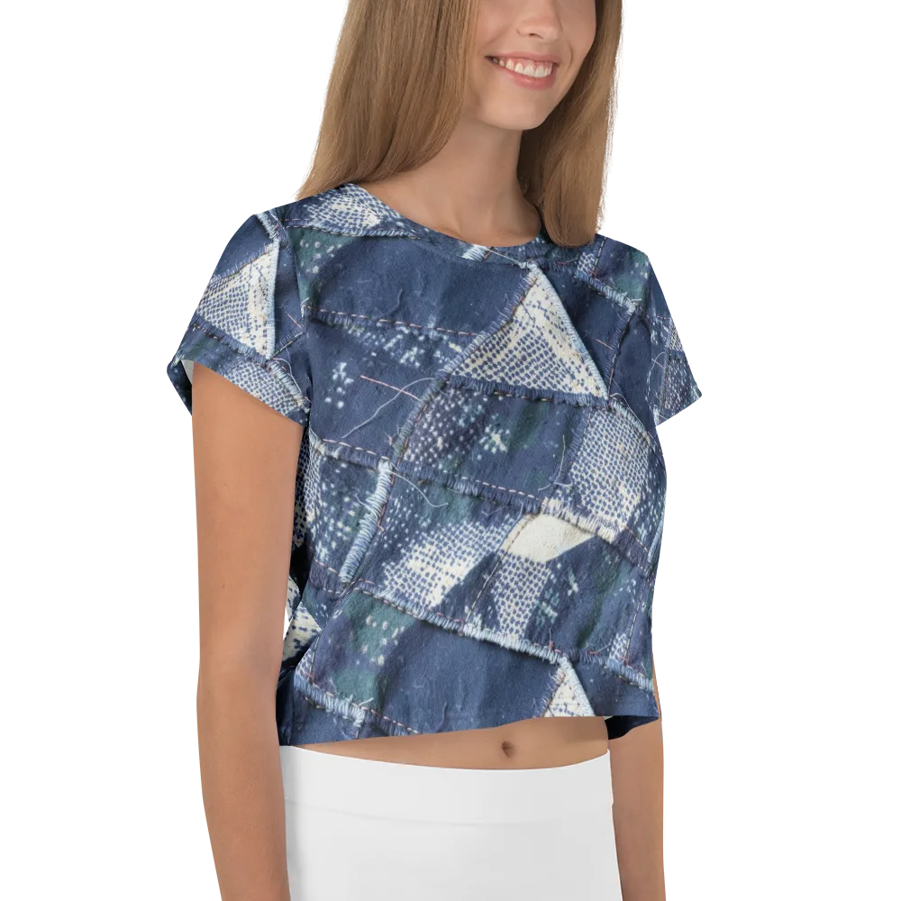 Midnight Mending on Crop Tee — Right