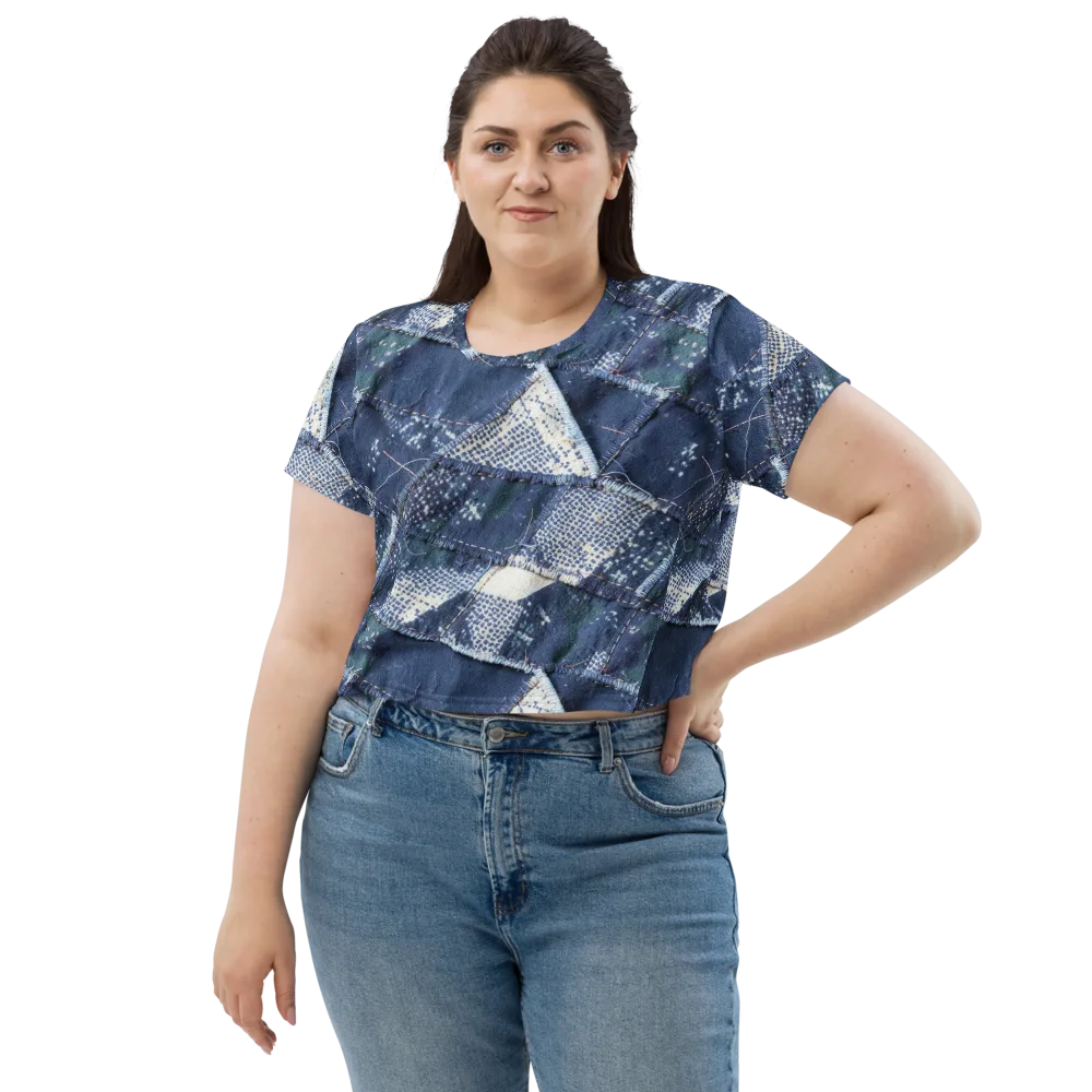Midnight Mending on Crop Tee — Front