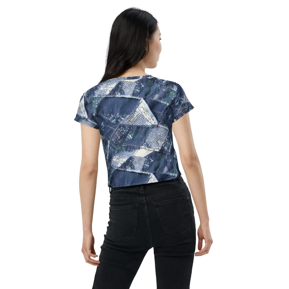 Midnight Mending on Crop Tee — Back