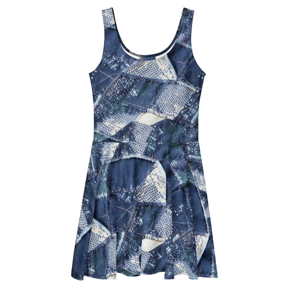 Midnight Mending on Skater Dress — Front