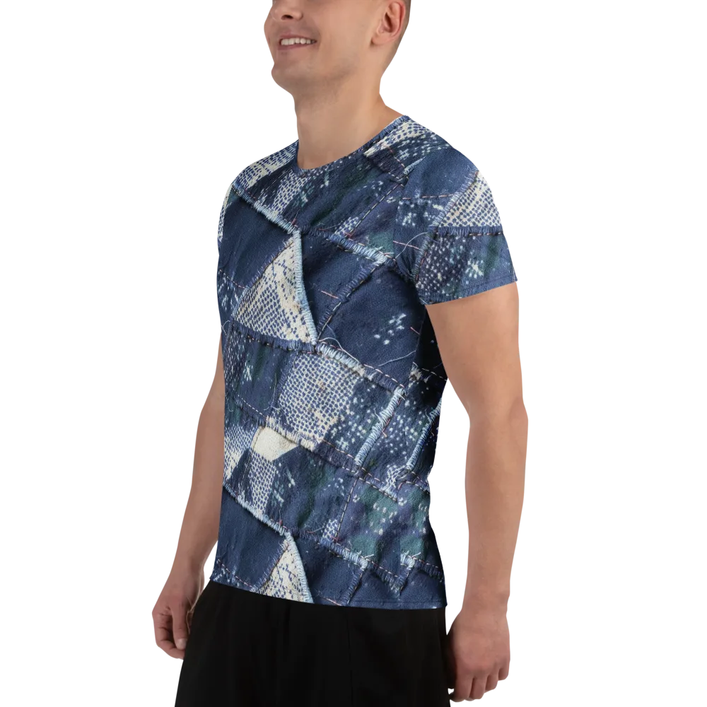 Midnight Mending on Men's Athletic T-Shirt — Left