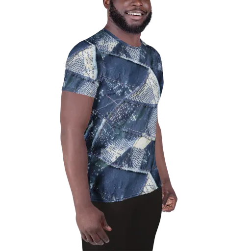 Midnight Mending on a Men's Athletic T-Shirt
