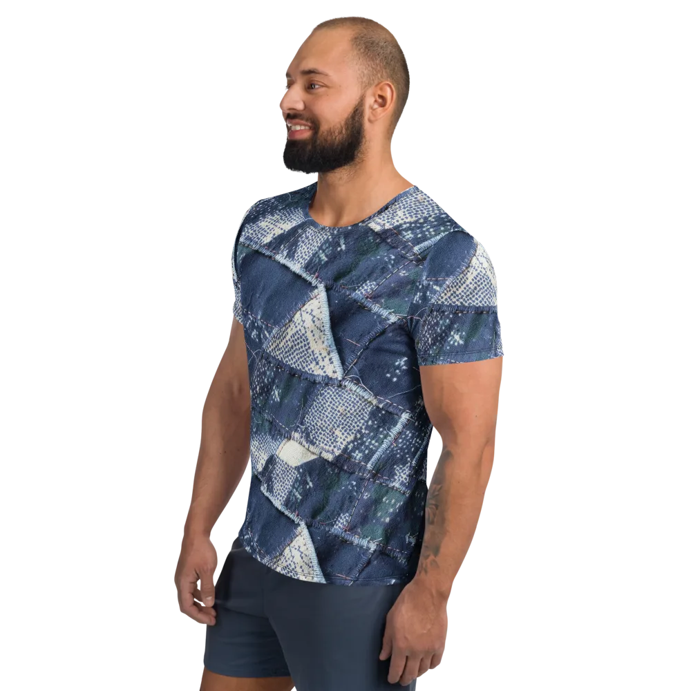 Midnight Mending on Men's Athletic T-Shirt — Left