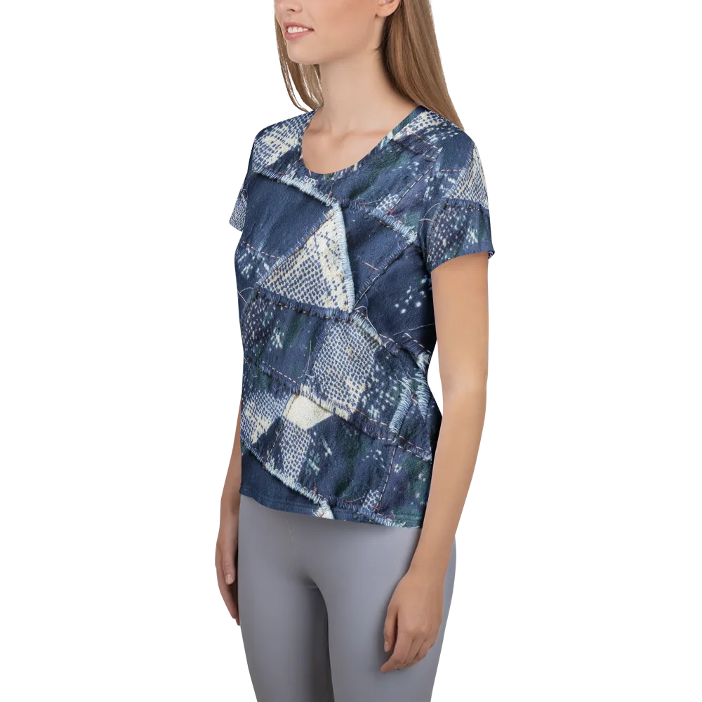 Midnight Mending on Women's Athletic T-Shirt — Left