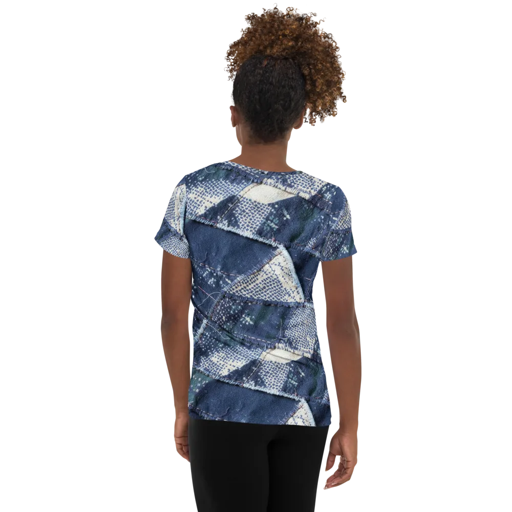 Midnight Mending on Women's Athletic T-Shirt — Back