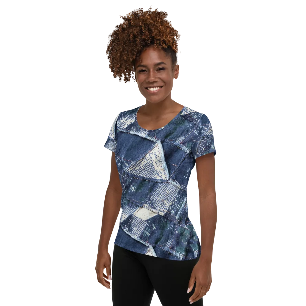 Midnight Mending on Women's Athletic T-Shirt — Left
