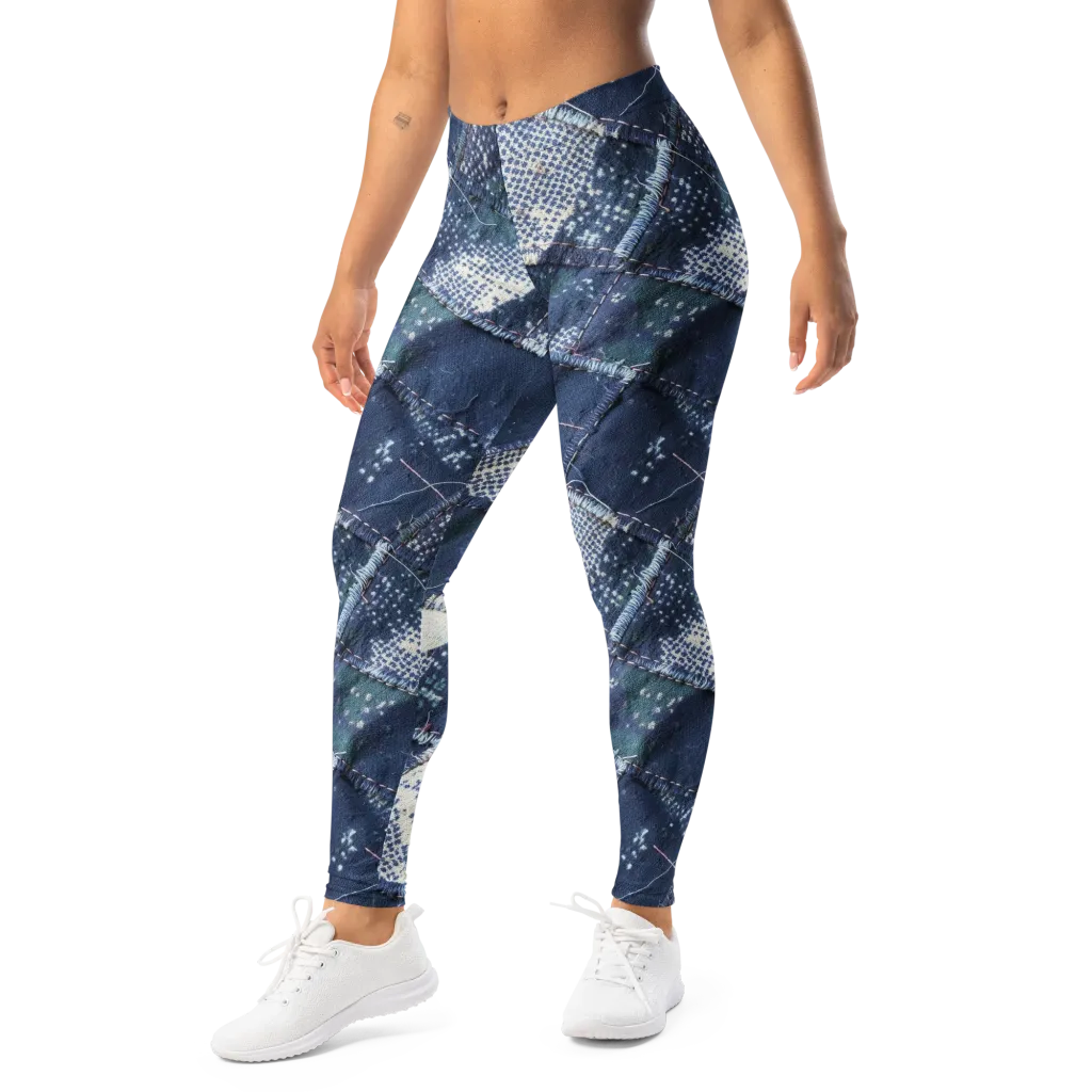 Midnight Mending on Leggings — Left Front