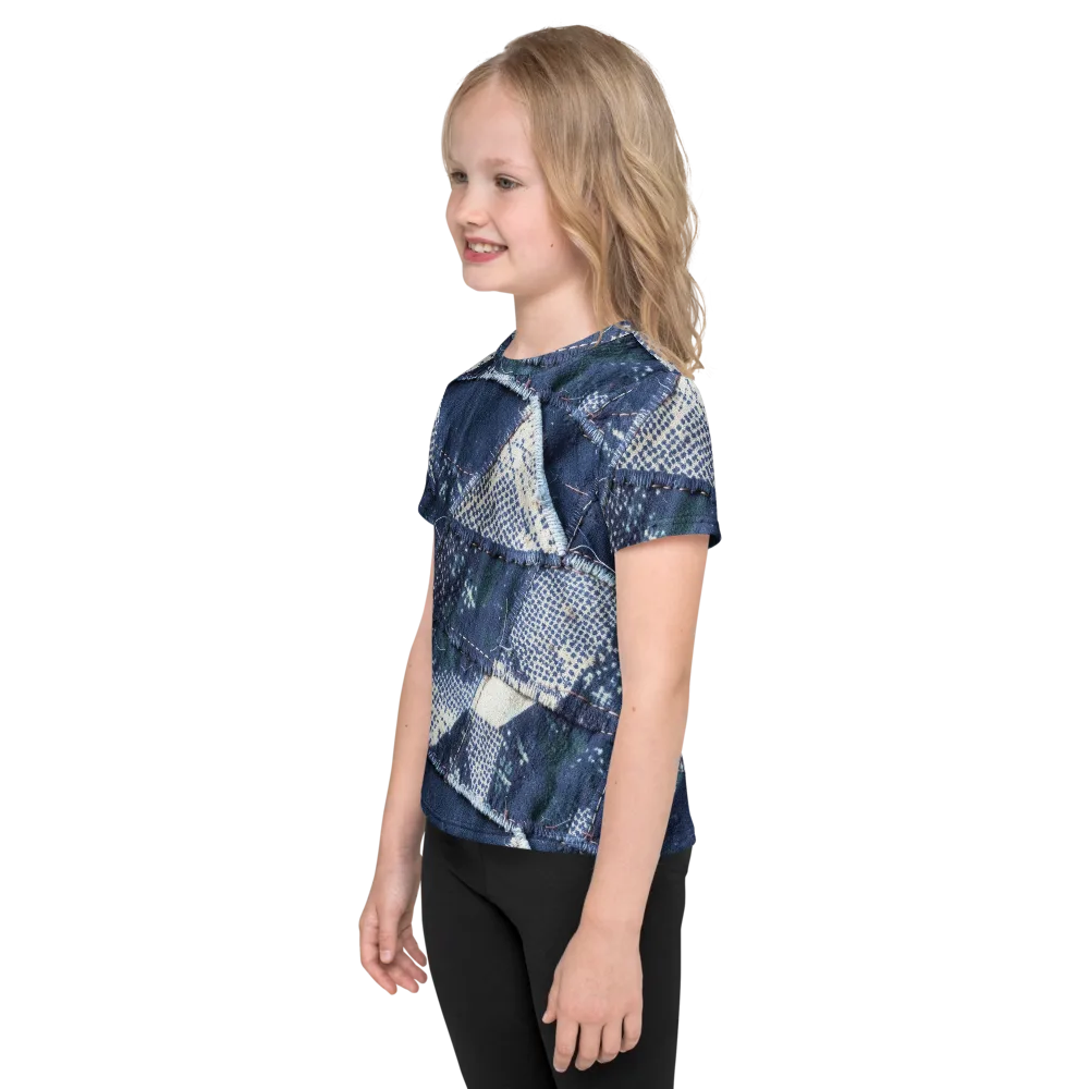 Midnight Mending on Kids Crew Neck T-Shirt — Left