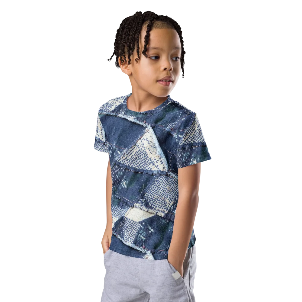 Midnight Mending on Kids Crew Neck T-Shirt — Left Front