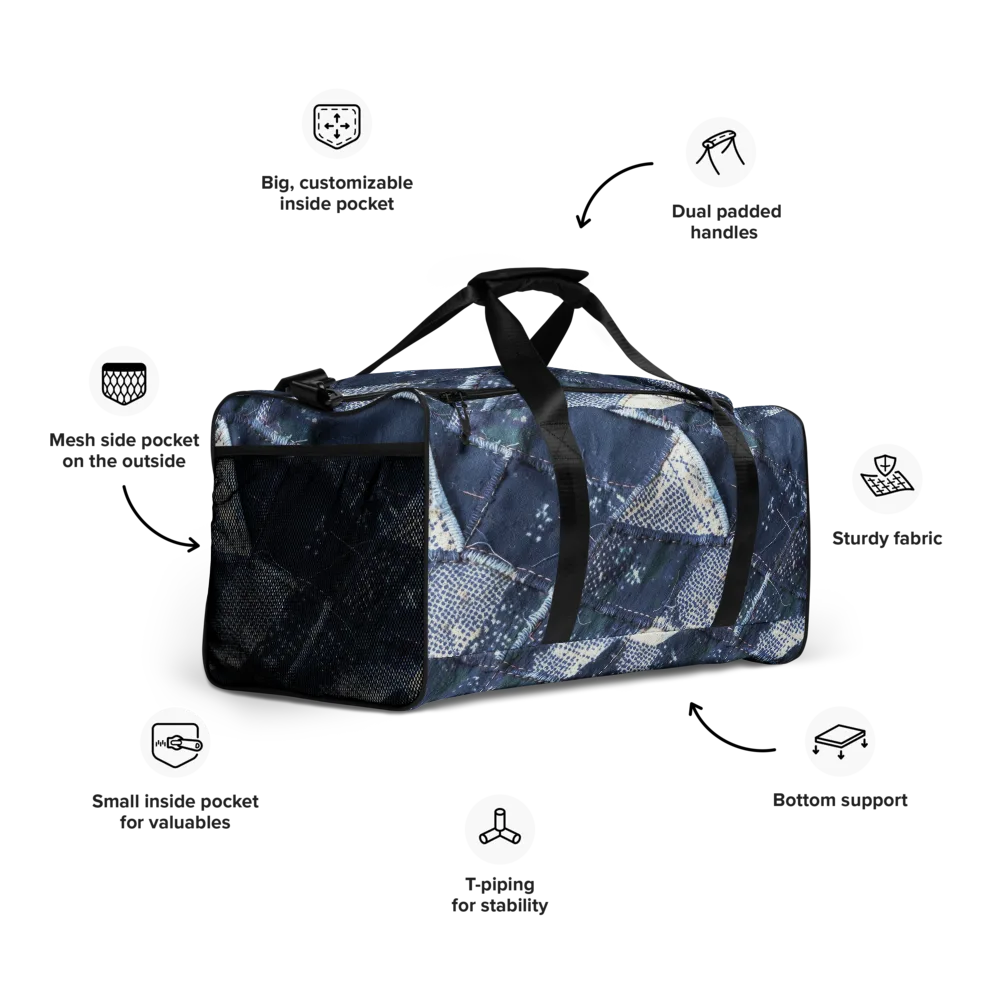 Midnight Mending on Duffle Bag — Right Front