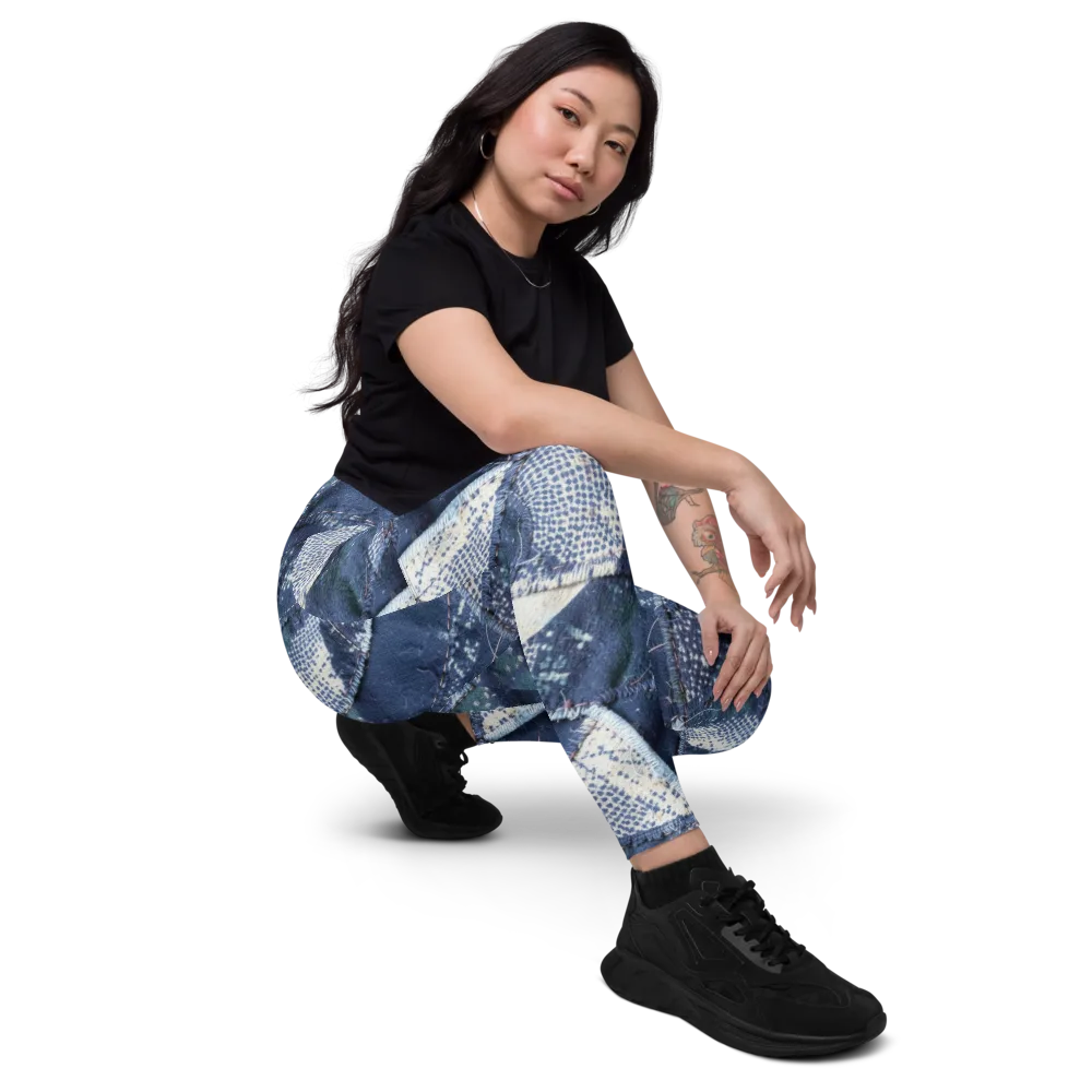Midnight Mending on Leggings with Pockets — Right Front