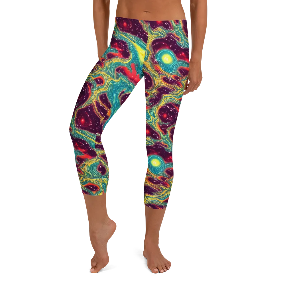 Cosmic Tides on Capri Leggings — Front