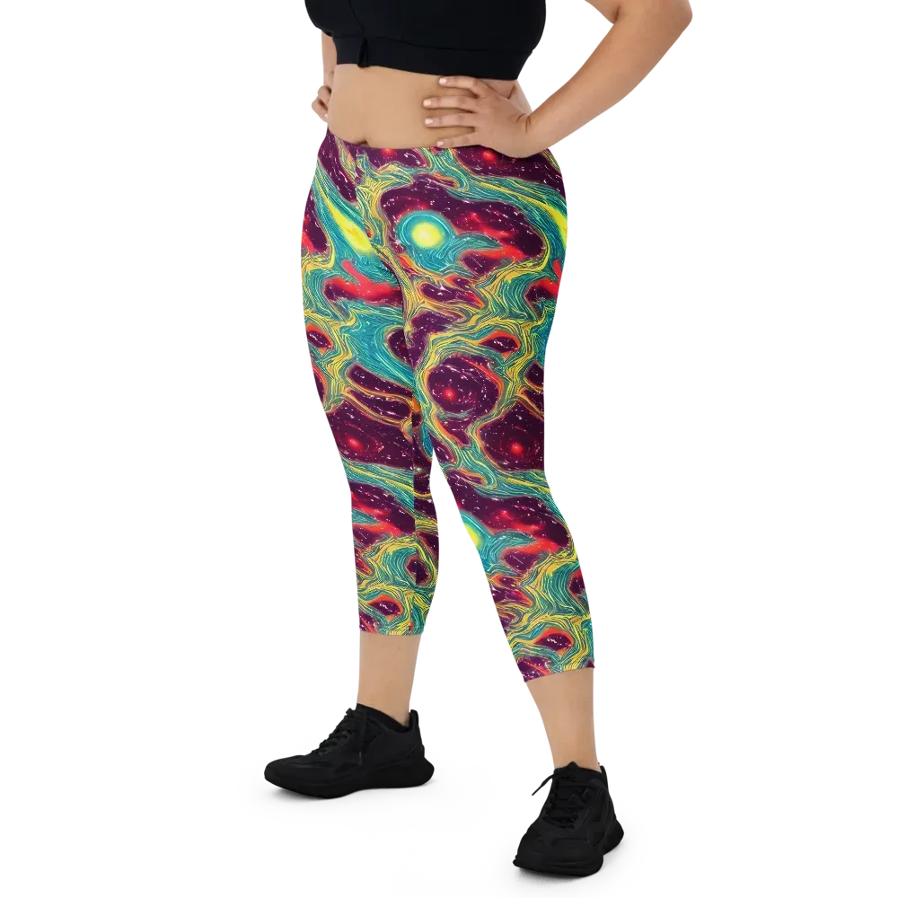 Cosmic Tides on Capri Leggings — Front