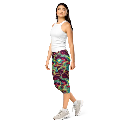 Cosmic Tides on a Capri Leggings
