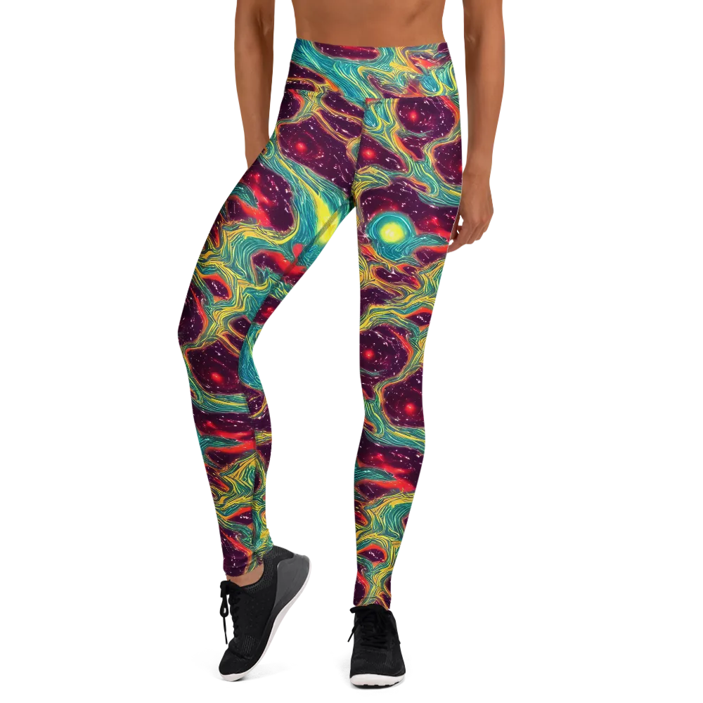 Cosmic Tides on Yoga Leggings — Front