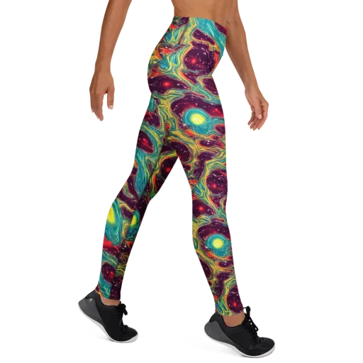 Cosmic Tides on a Yoga Leggings
