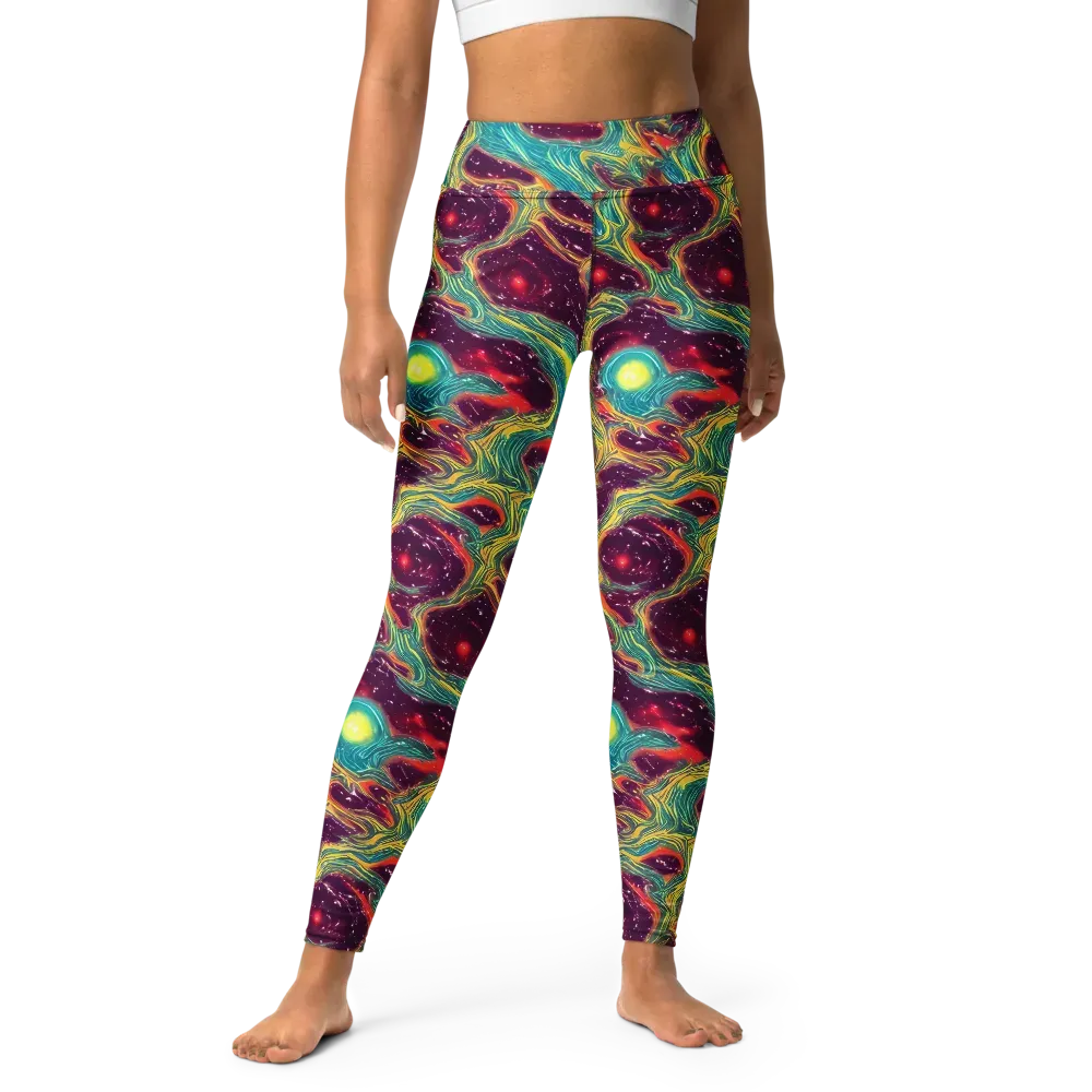 Cosmic Tides on Yoga Leggings — Front