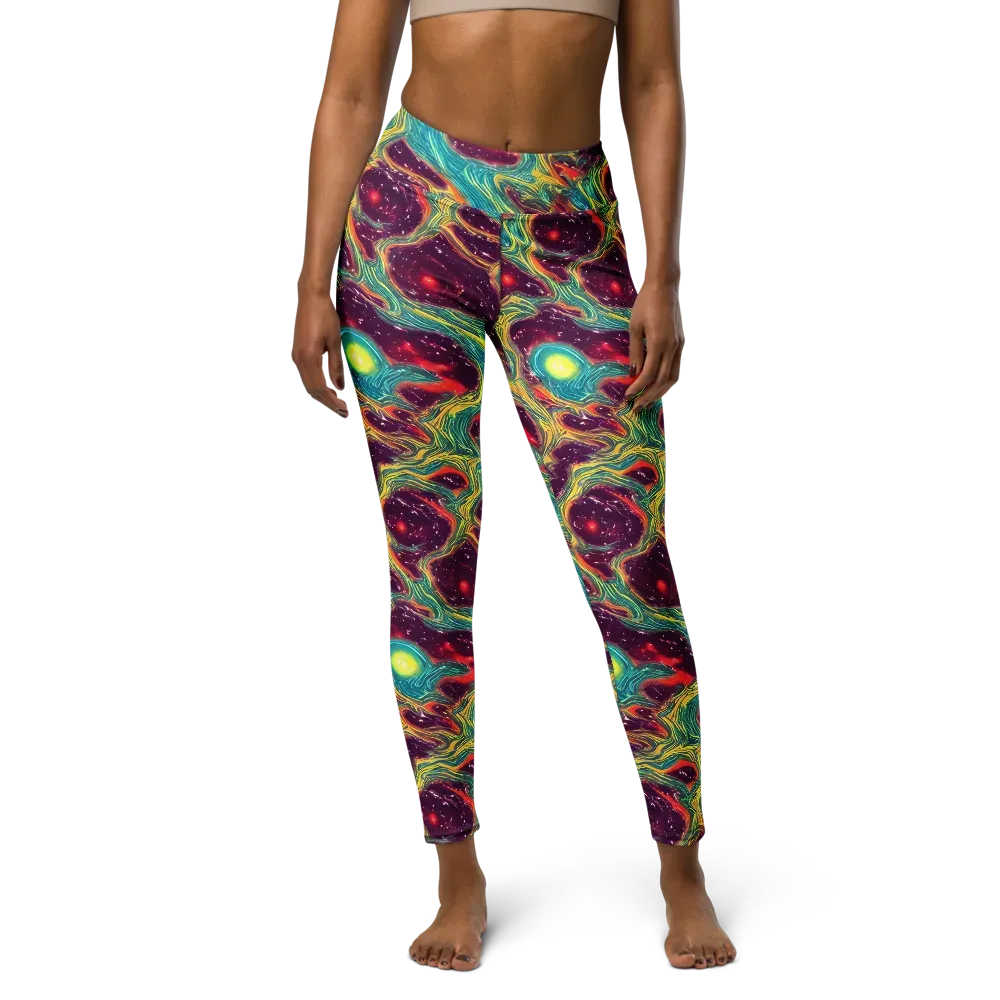 Cosmic Tides on Yoga Leggings — Front