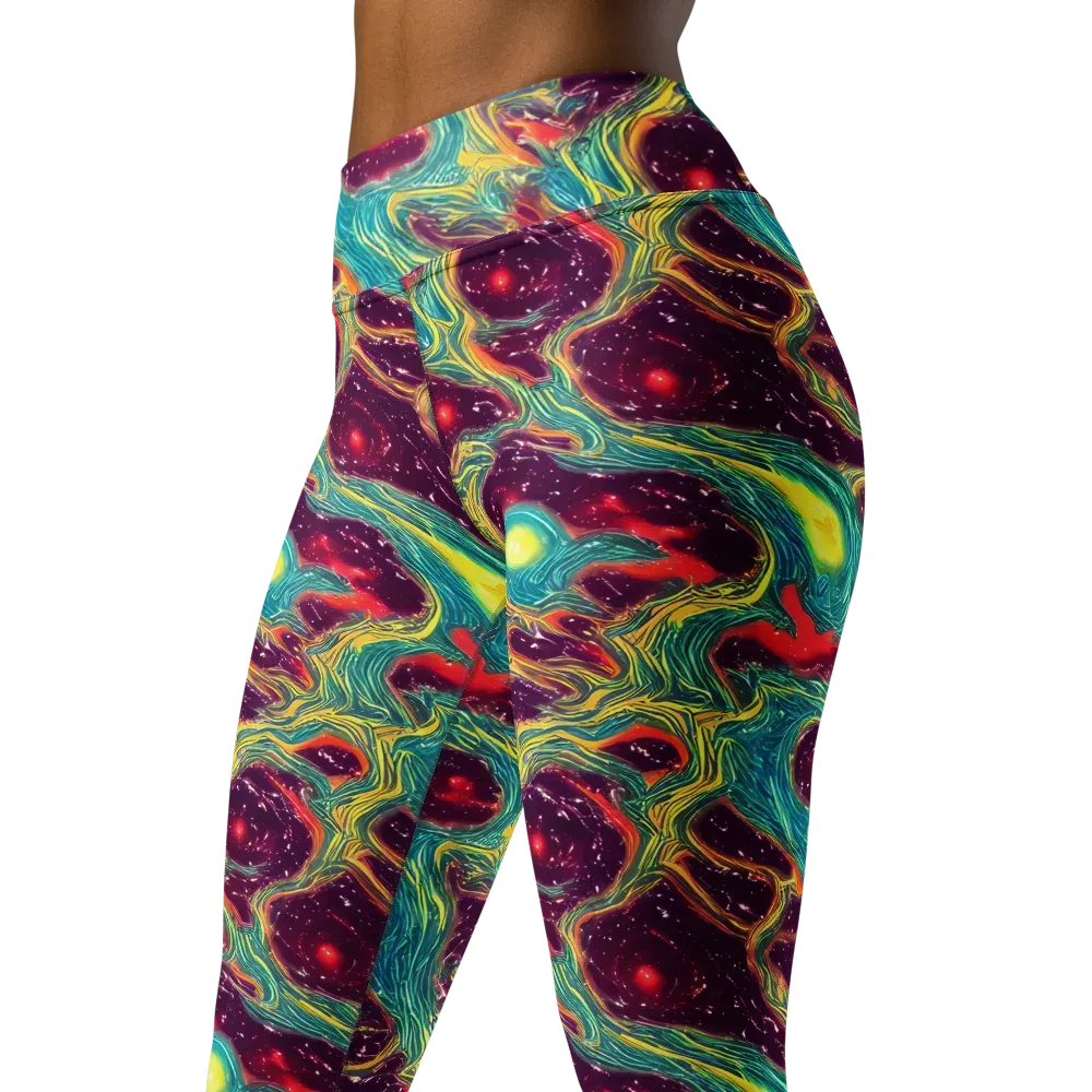 Cosmic Tides on Yoga Leggings — Left Front