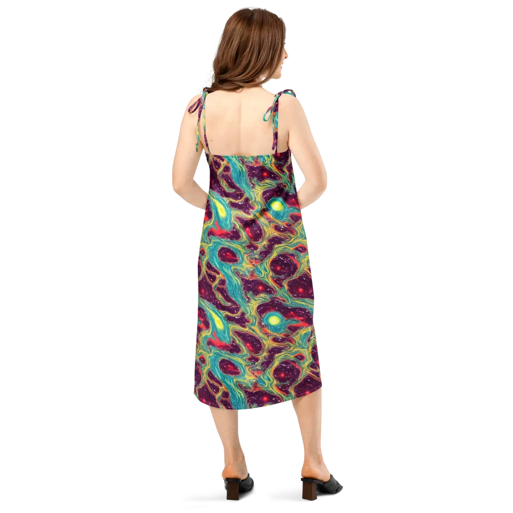 Cosmic Tides on Slip Dress — Back