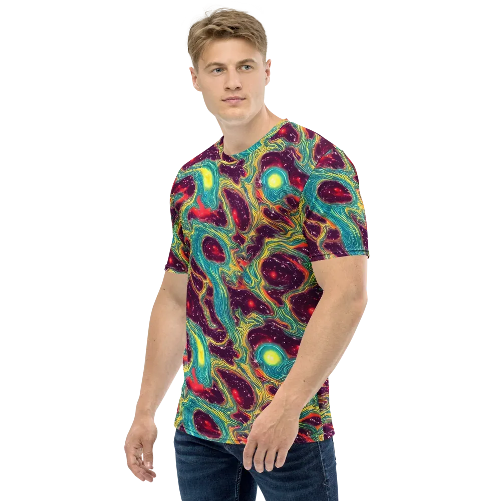 Cosmic Tides on Men's Crew Neck T-Shirt — Left
