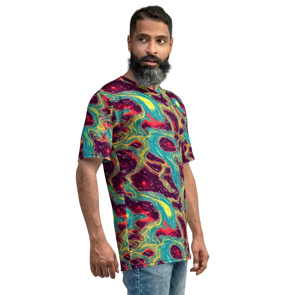 Cosmic Tides on Men's Crew Neck T-Shirt — Right