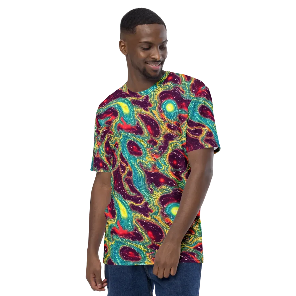 Cosmic Tides on Men's Crew Neck T-Shirt — Left