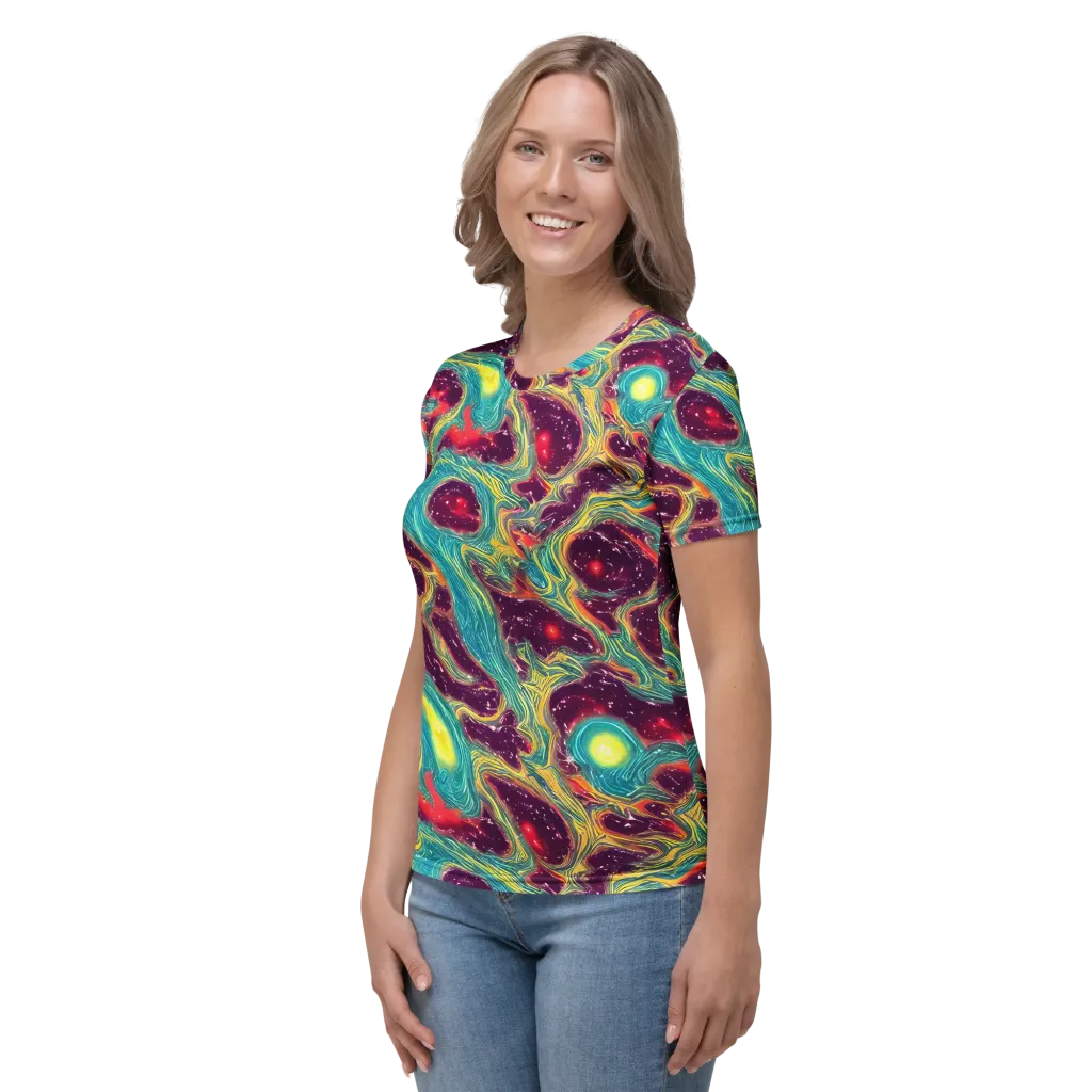 Cosmic Tides on Women's Crew Neck T-Shirt — Left