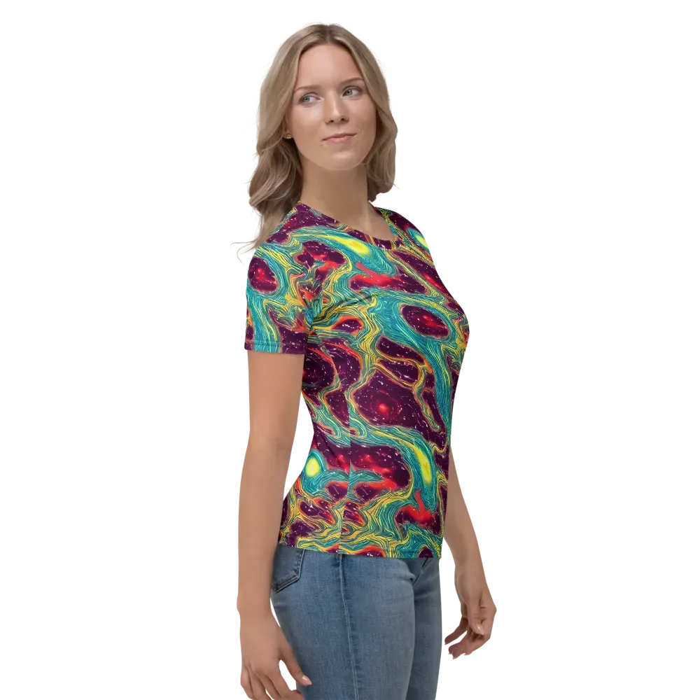 Cosmic Tides on Women's Crew Neck T-Shirt — Right