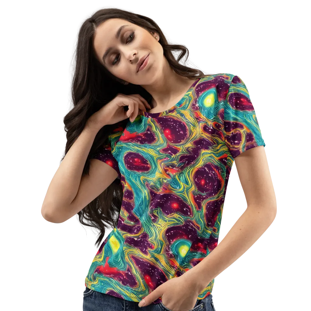 Cosmic Tides on Women's Crew Neck T-Shirt — Left Front