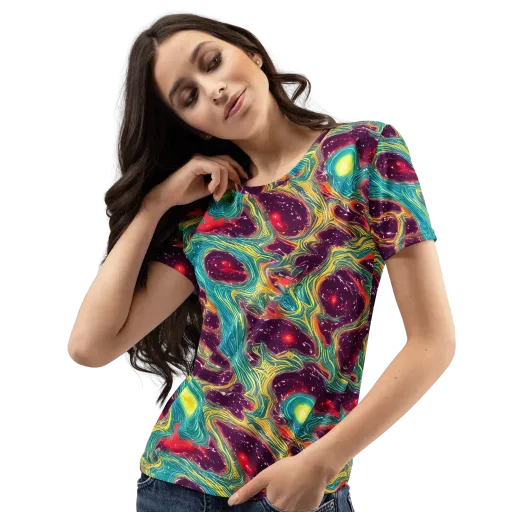 Cosmic Tides on a Women's Crew Neck T-Shirt