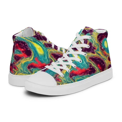 Cosmic Tides on a Women's High Top Canvas Shoes