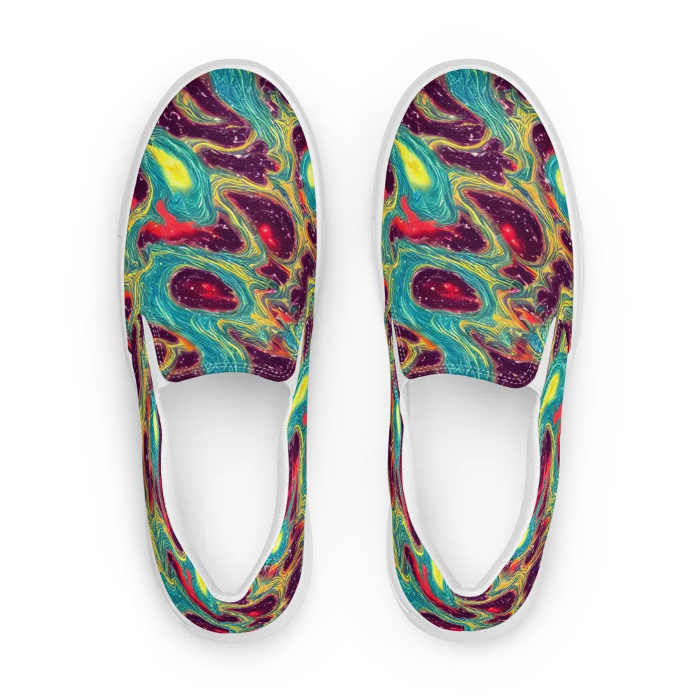 Cosmic Tides on Men's Slip-On Canvas Shoes — Front