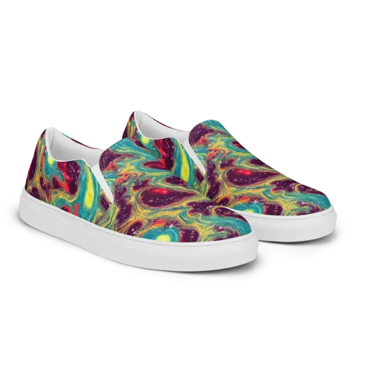 Cosmic Tides on a Men's Slip-On Canvas Shoes