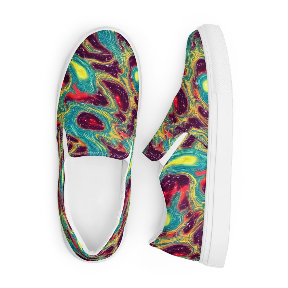 Cosmic Tides on Men's Slip-On Canvas Shoes — Front