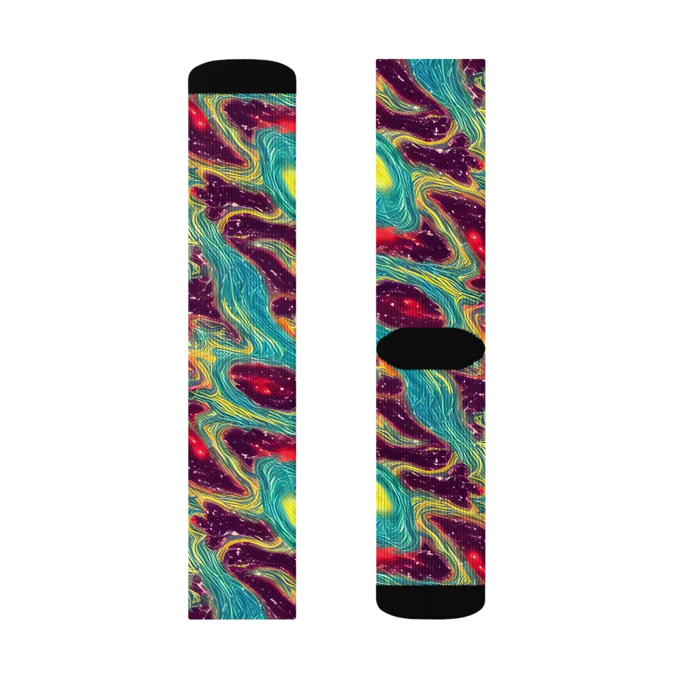 Cosmic Tides on Socks — Left Sock