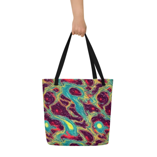 Cosmic Tides on a Large Tote Bag W/ Pocket