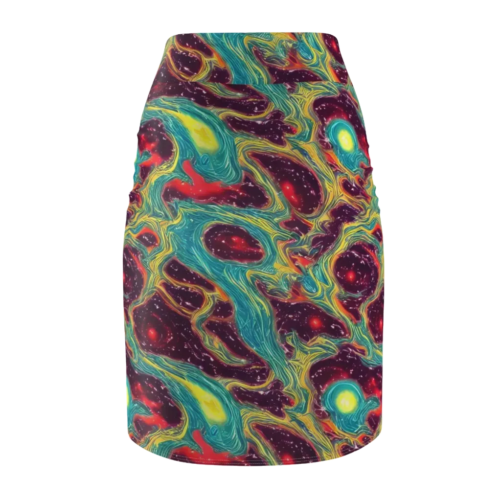 Cosmic Tides on Pencil Skirt — Back