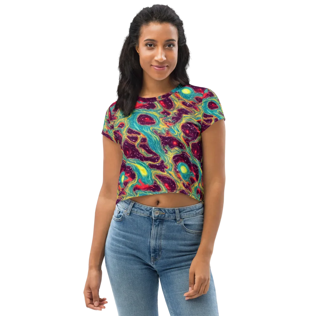 Cosmic Tides on Crop Tee — Front
