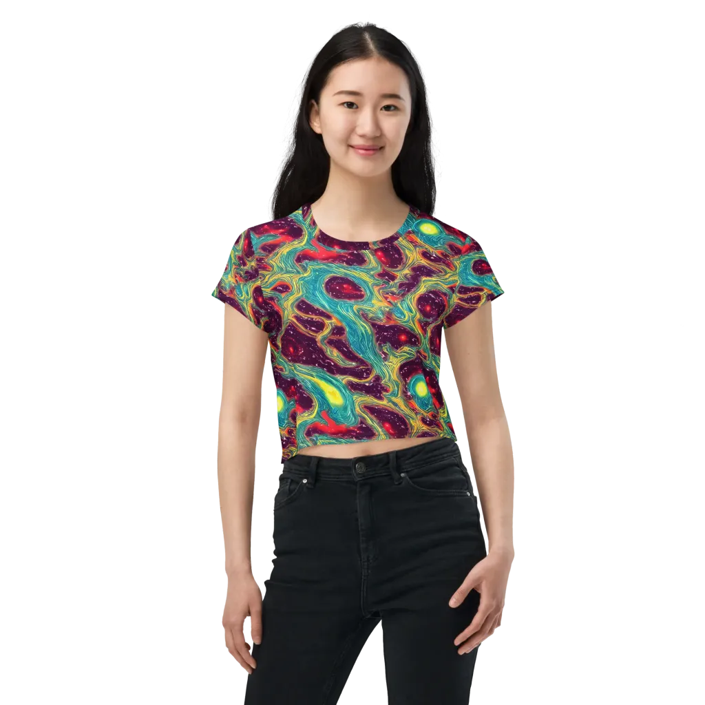 Cosmic Tides on Crop Tee — Front