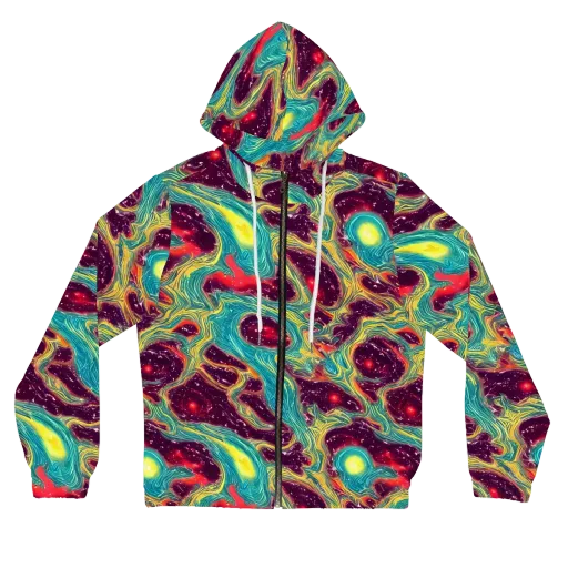 Cosmic Tides on a Women's Full-Zip Hoodie